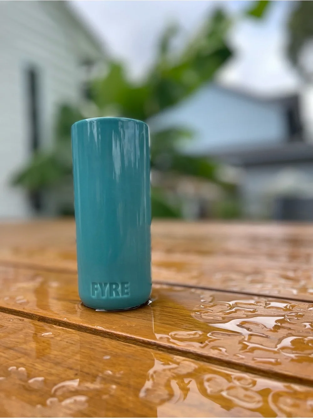 Vegan Soy Candle in Teal Ceramic Vase